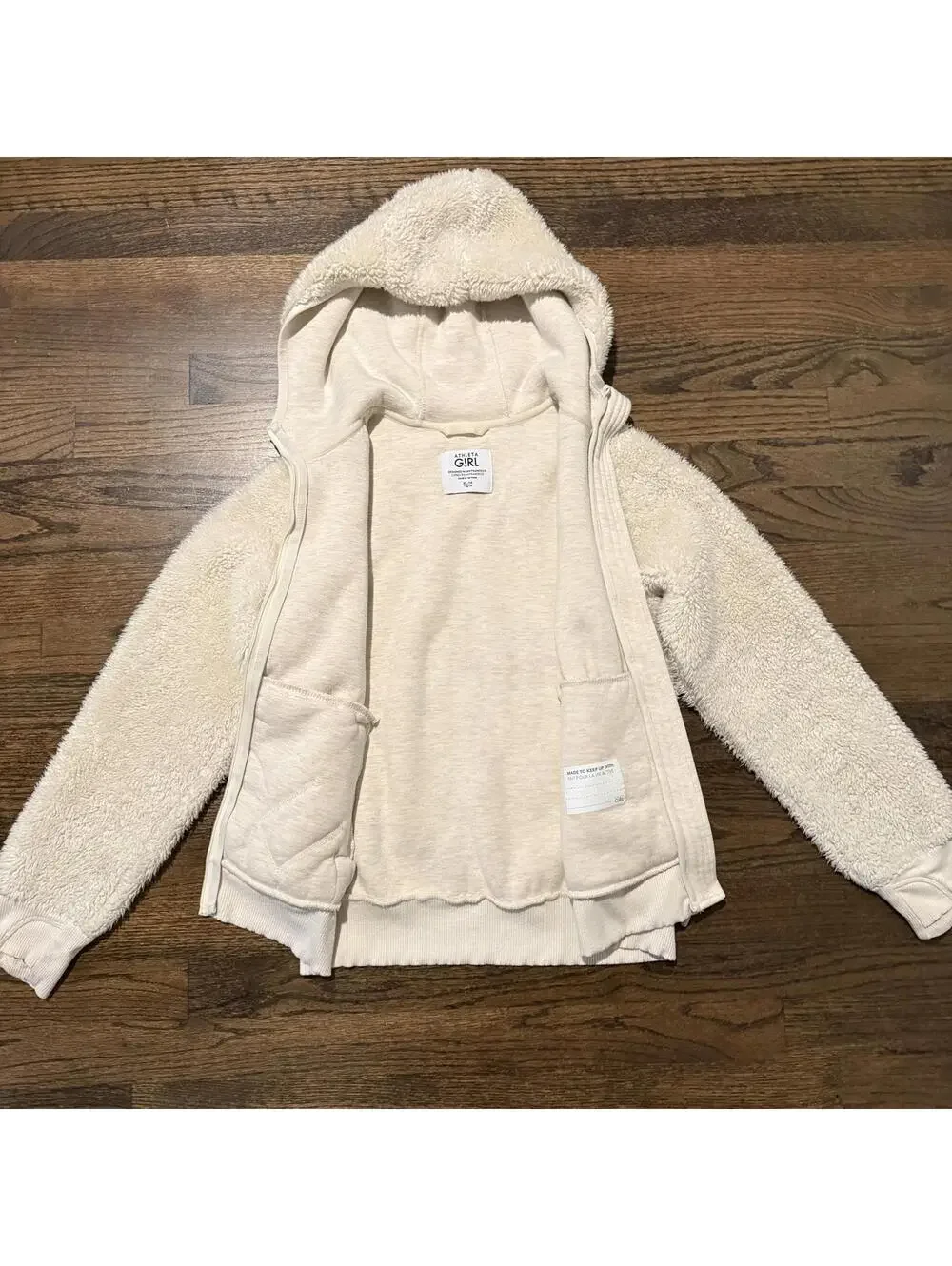 Athleta Girl So Snug Sherpa Chantilly Cream Chantilly Cream Jacket SZ XL/14